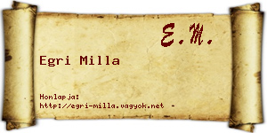 Egri Milla névjegykártya